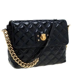 Marc Jacobs Quilted Patent Leather Crossbody, Black